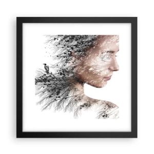 Póster en marco negro - Espíritu del bosque - 30x30 cm