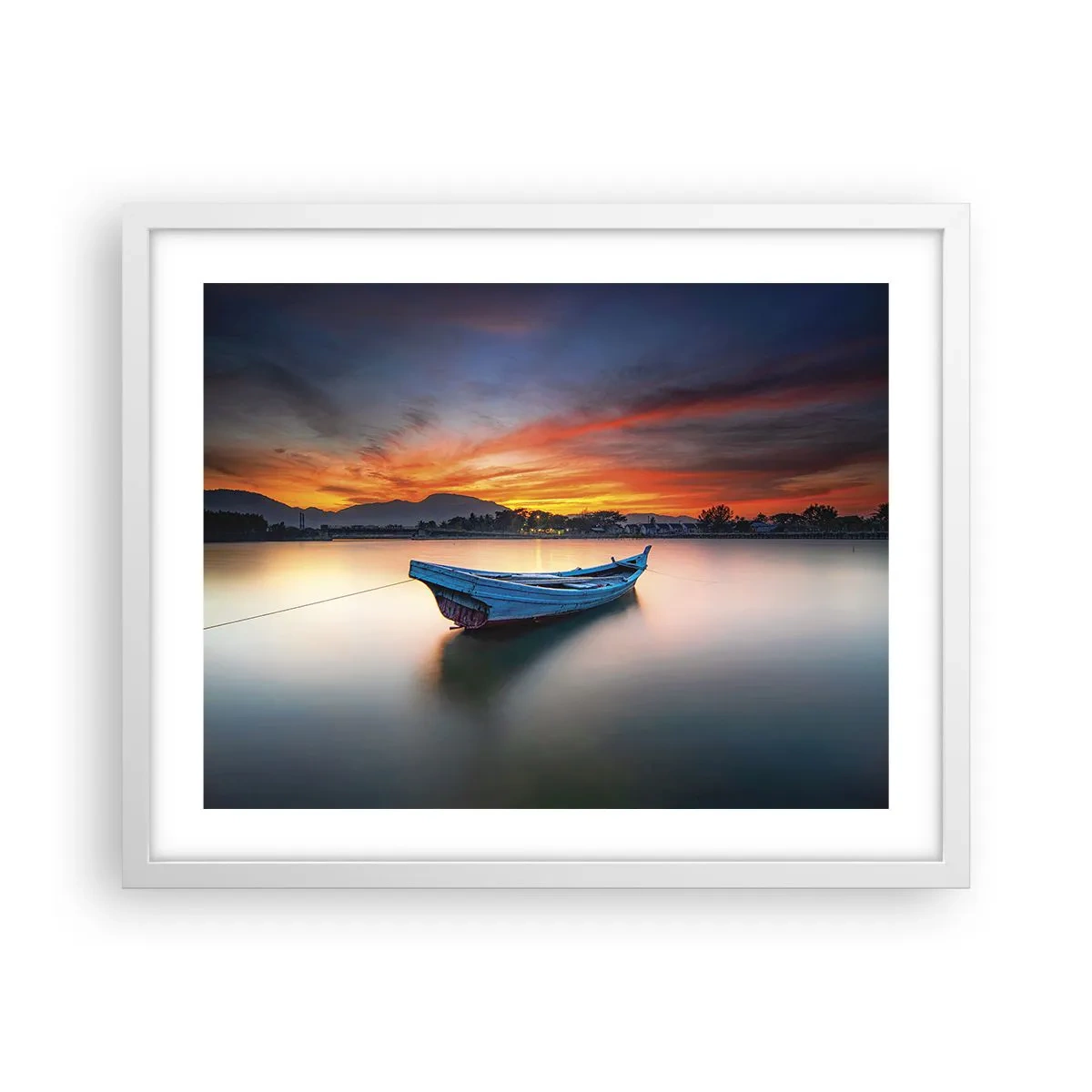 Póster en marco blanco - Se avecina una buena noche - 50x40 cm