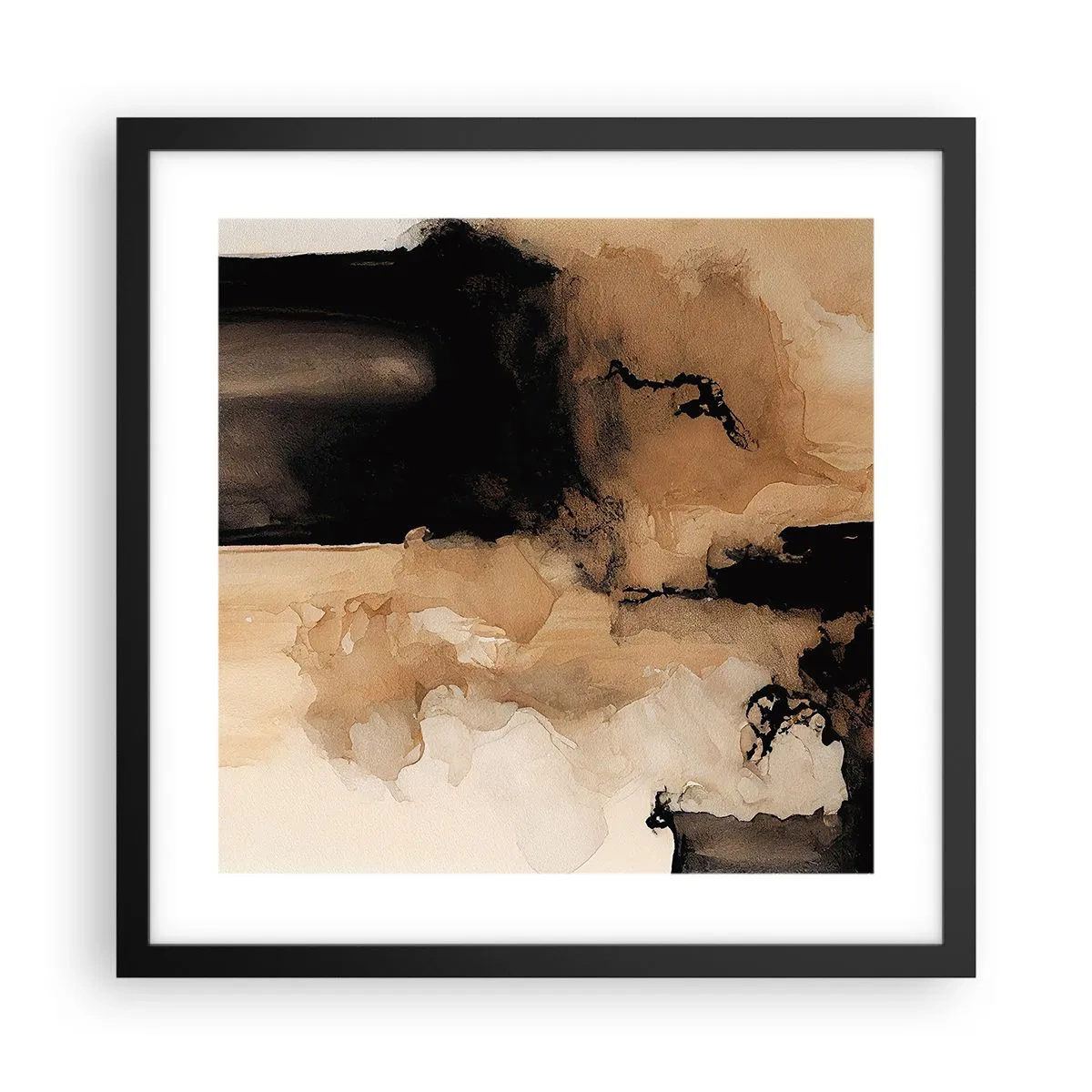 Póster en marco negro - Una abstracción intrigante - 40x40 cm
