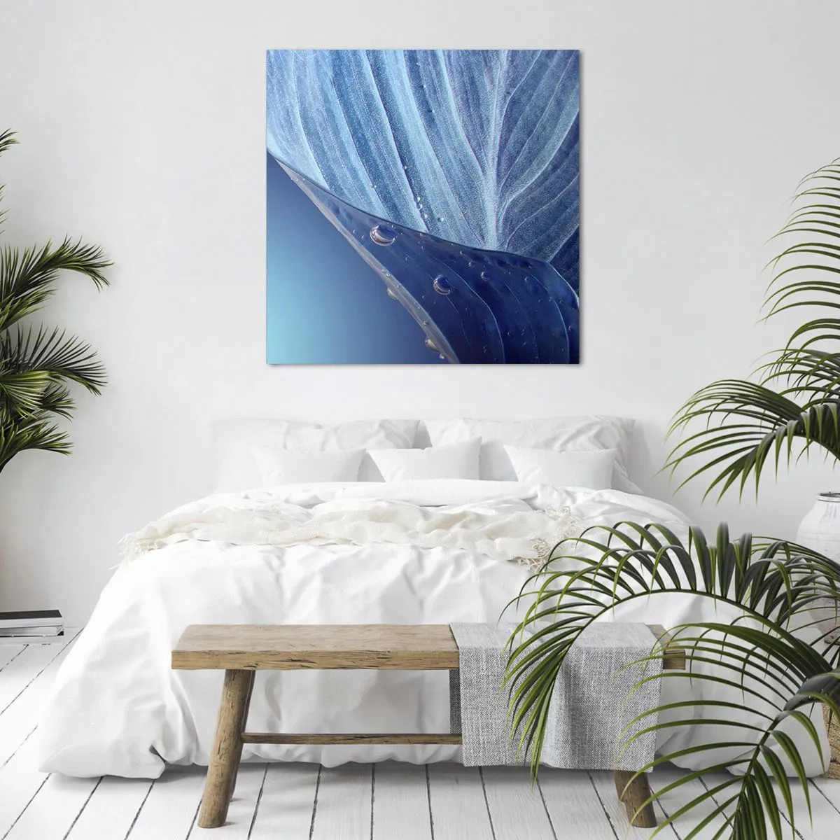 Cuadro sobre lienzo - Impresión de Imagen - Gotas ocultas de azul - 30x30 cm
