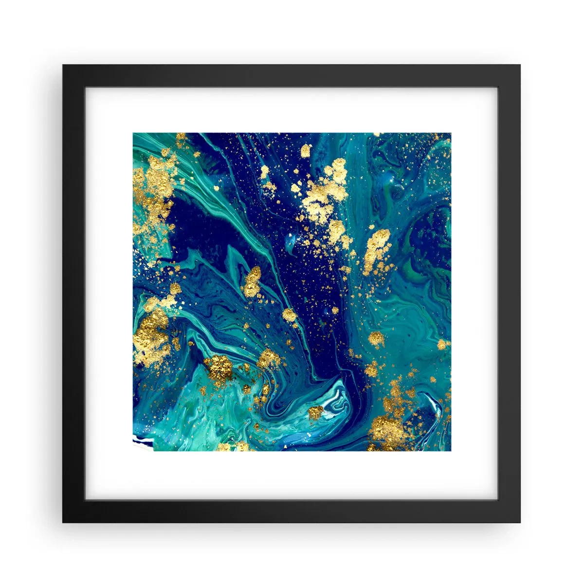 Póster en marco negro - Pétalos de sol - 30x30 cm
