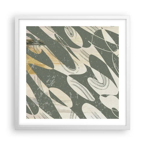 Póster en marco blanco - Abstracción rítmica - 50x50 cm