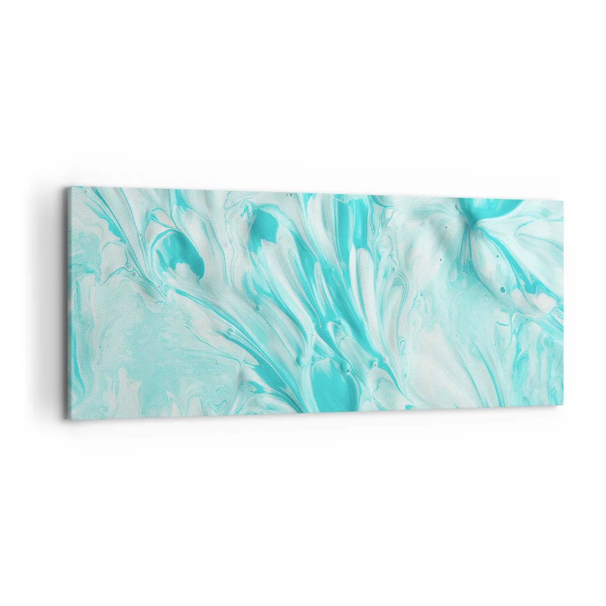 Cuadro sobre lienzo - Impresión de Imagen - Un motivo abstracto en tonos pastel de azul y blanco. - 120x50cm - Juntos para siempre - Decoración de pared moderna para salón y dormitorio ARTTOR