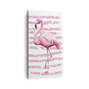 Cuadro sobre lienzo - Impresión de Imagen - Flamenco veraniego - 45x80 cm