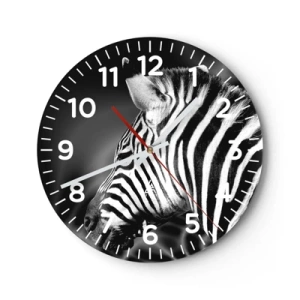 Reloj de pared - Reloj de vidrio - El blanco es blanco, el negro es negro - 40x40 cm