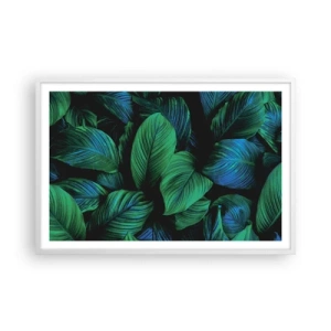 Póster en marco blanco - En la multitud verde - 91x61 cm