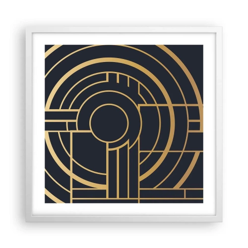 Póster en marco blanco - Giro de los elementos - 50x50 cm