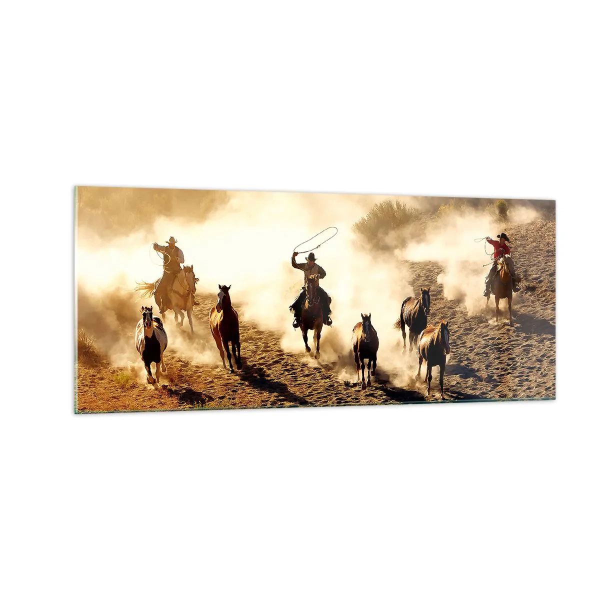 Cuadro sobre vidrio - Impresiones sobre Vidrio - El salvaje oeste - 100x40 cm
