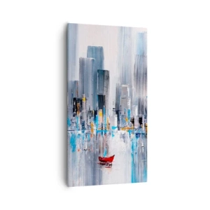 Cuadro sobre lienzo - Impresión de Imagen - Metrópolis junto a la bahía - 55x100 cm