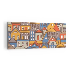 Cuadro sobre lienzo - Impresión de Imagen - Casa tras casa - 100x40 cm