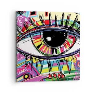 Cuadro sobre lienzo - Impresión de Imagen - Un ojo colorido - un alma colorida - 70x70 cm