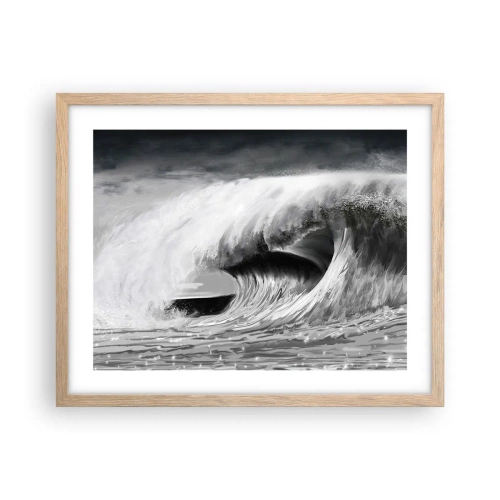 Póster en marco roble claro - La ira del océano - 50x40 cm