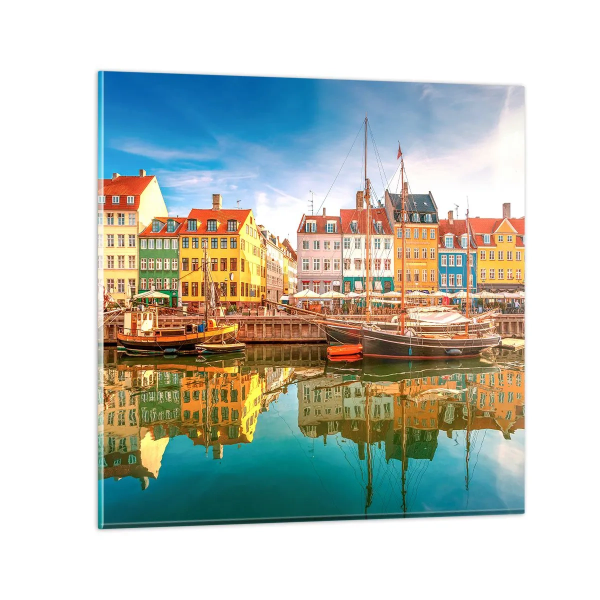 Cuadro sobre vidrio - Impresiones sobre Vidrio - Sobre el agua tan suave como un espejo - 40x40 cm