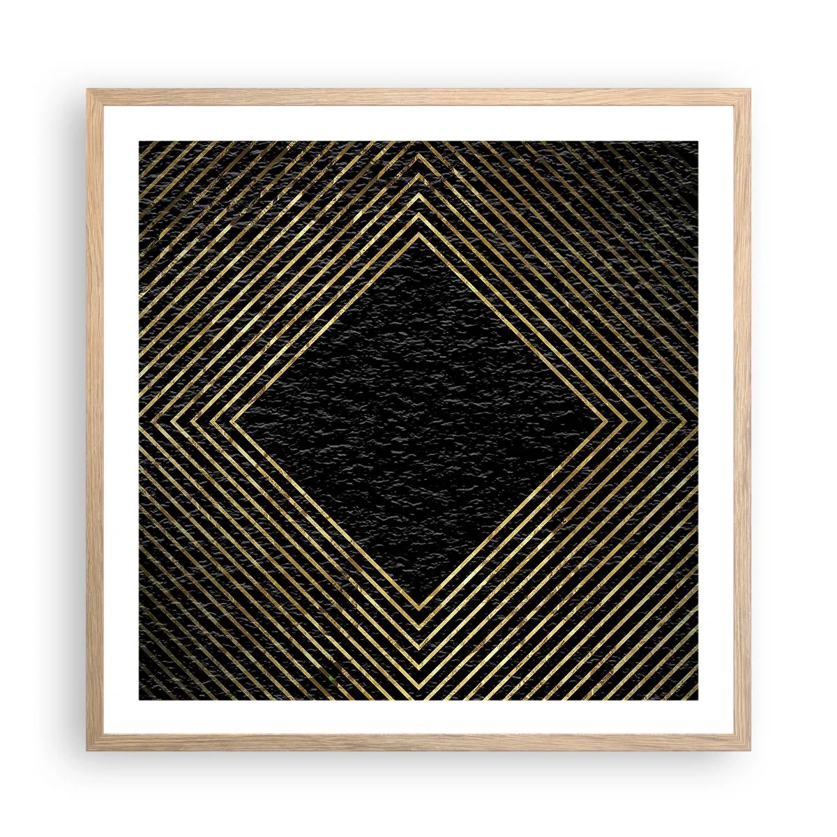 Póster en marco roble claro - Geometría al estilo glamour - 60x60 cm
