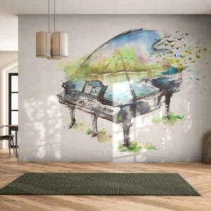 Fotomural Autadhesivo Deluxe Sticker - Encantado con la música - Piano, Abstracción, Música - 400x280 cm