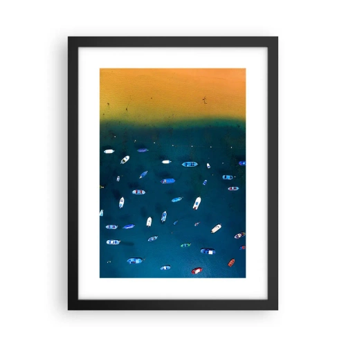 Póster en marco negro - Un juego de vacaciones - 30x40 cm