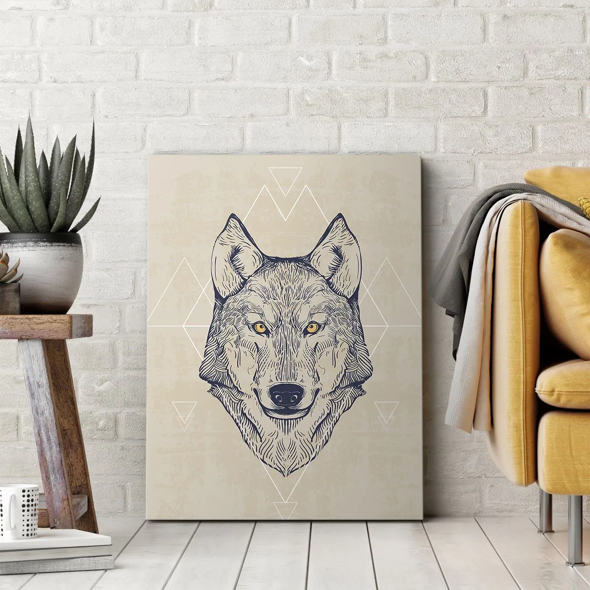 Cuadro sobre lienzo - Impresión de Imagen - La mirada del lobo alfa - 55x100 cm