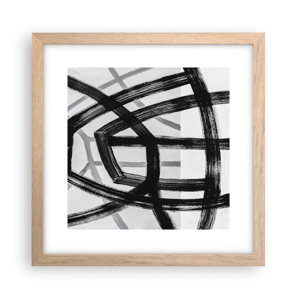 Póster en marco roble claro - Construir profundidad - 30x30 cm