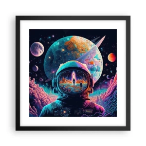 Póster en marco negro - Sueños de niño - 40x40 cm