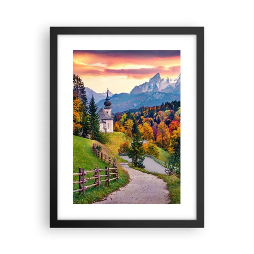 Póster en marco negro - Paisaje como una pintura - 30x40 cm