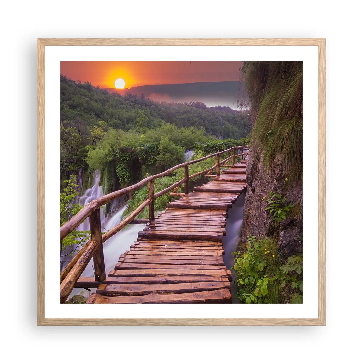 Póster en marco roble claro - Una belleza inimaginable - 60x60 cm
