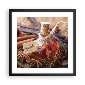 Póster en marco negro - Hacia la unidad del cuerpo y el espíritu - 40x40 cm