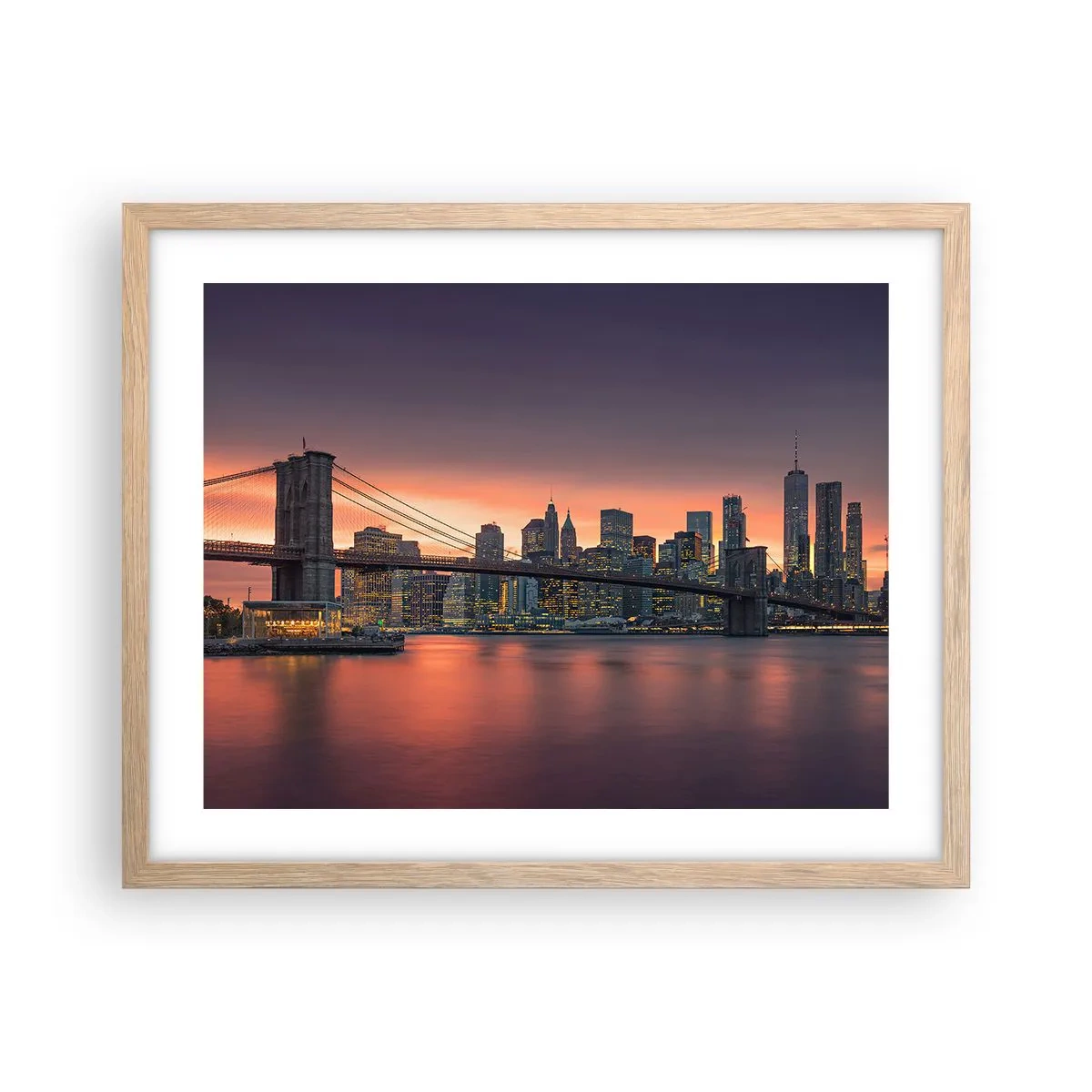 Póster en marco roble claro - Ahogado en el silencio lila - 50x40 cm