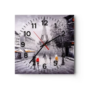 Reloj de pared - Reloj de vidrio - Un paseo parisino - 30x30 cm