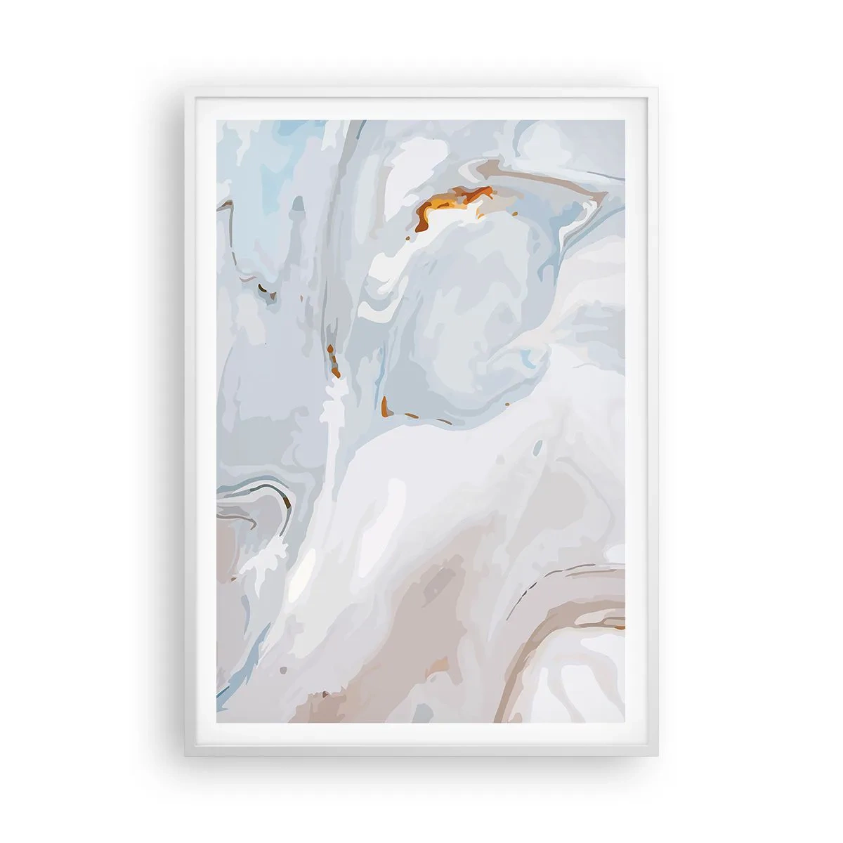 Póster en marco blanco - Blanco fusión - 70x100 cm