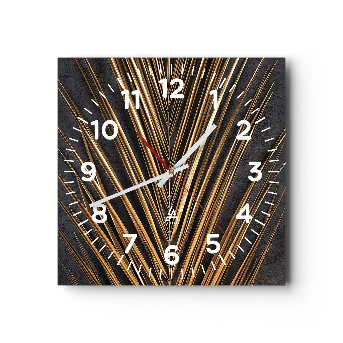 Reloj de pared - Reloj de vidrio - El oro de los trópicos - 30x30 cm