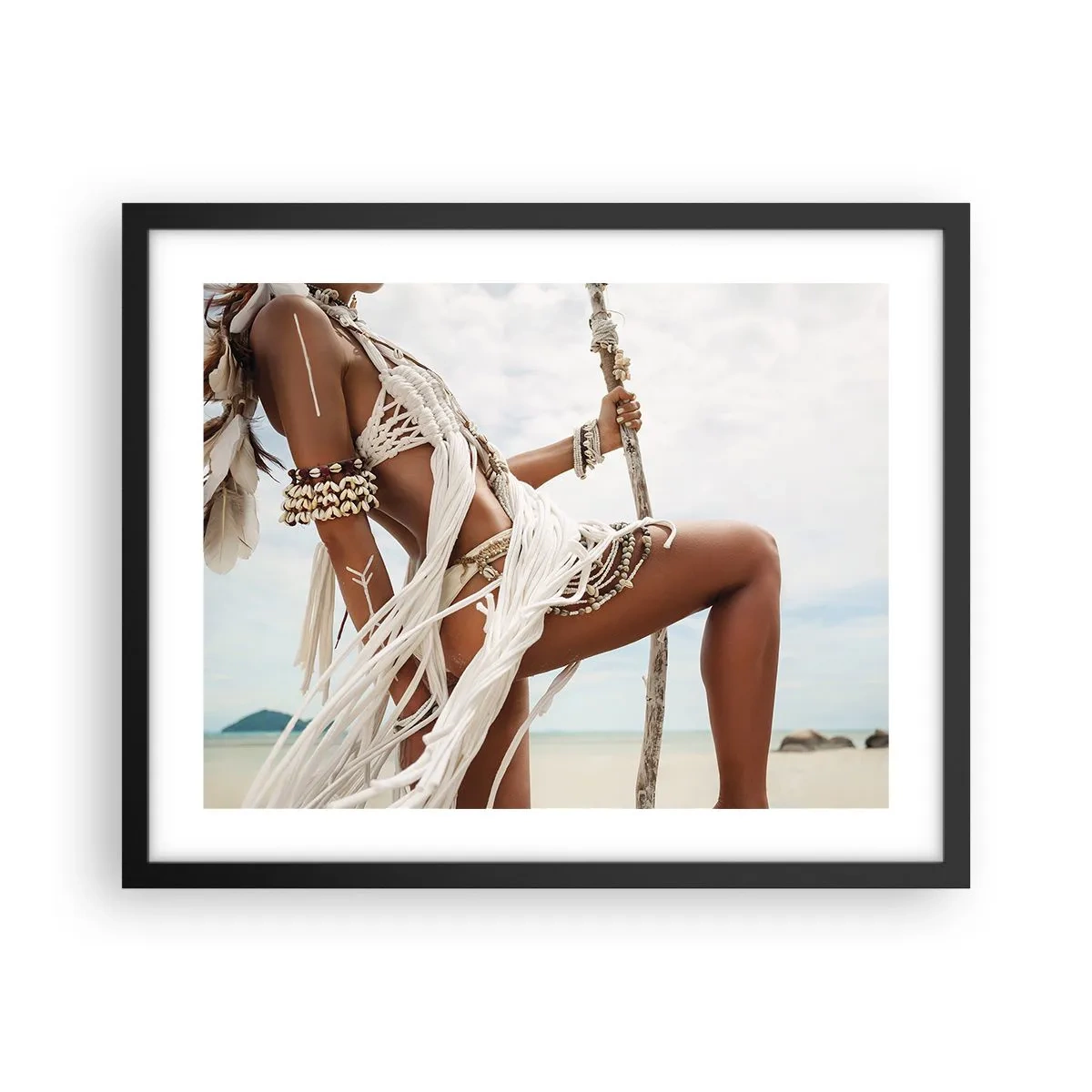 Póster en marco negro - Sacerdotisa del sol - 50x40 cm