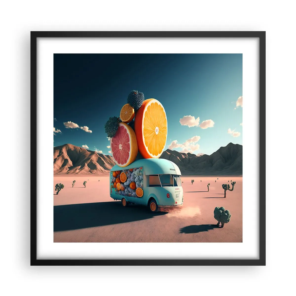 Póster en marco negro - Un sabor a vacaciones - 50x50 cm