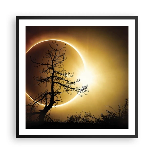 Póster en marco negro - Eclipse total - 60x60 cm