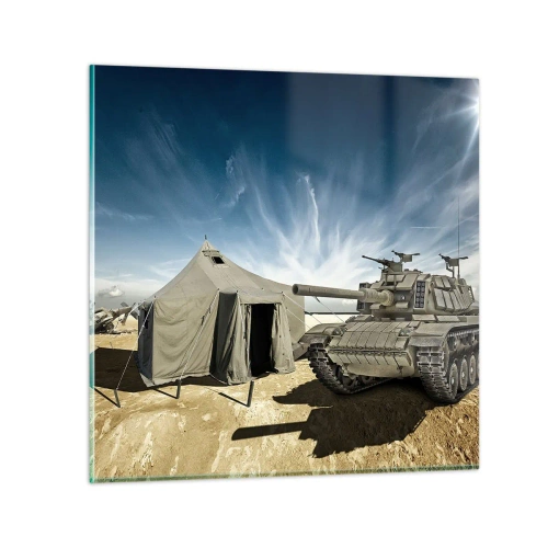Cuadro sobre vidrio - Impresiones sobre Vidrio - Campaña militar - 30x30 cm