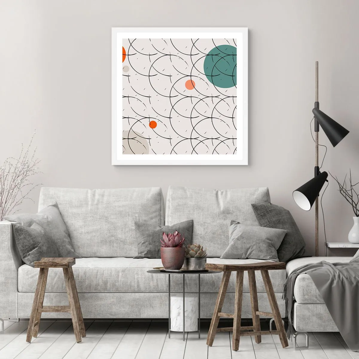 Póster en marco blanco - Con espíritu pop-art - 50x50 cm