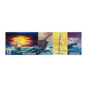 Muestra de fotomural Premium Canvas - Valientemente surcando las olas - Velero, Mar, Tormenta - 100x30 cm
