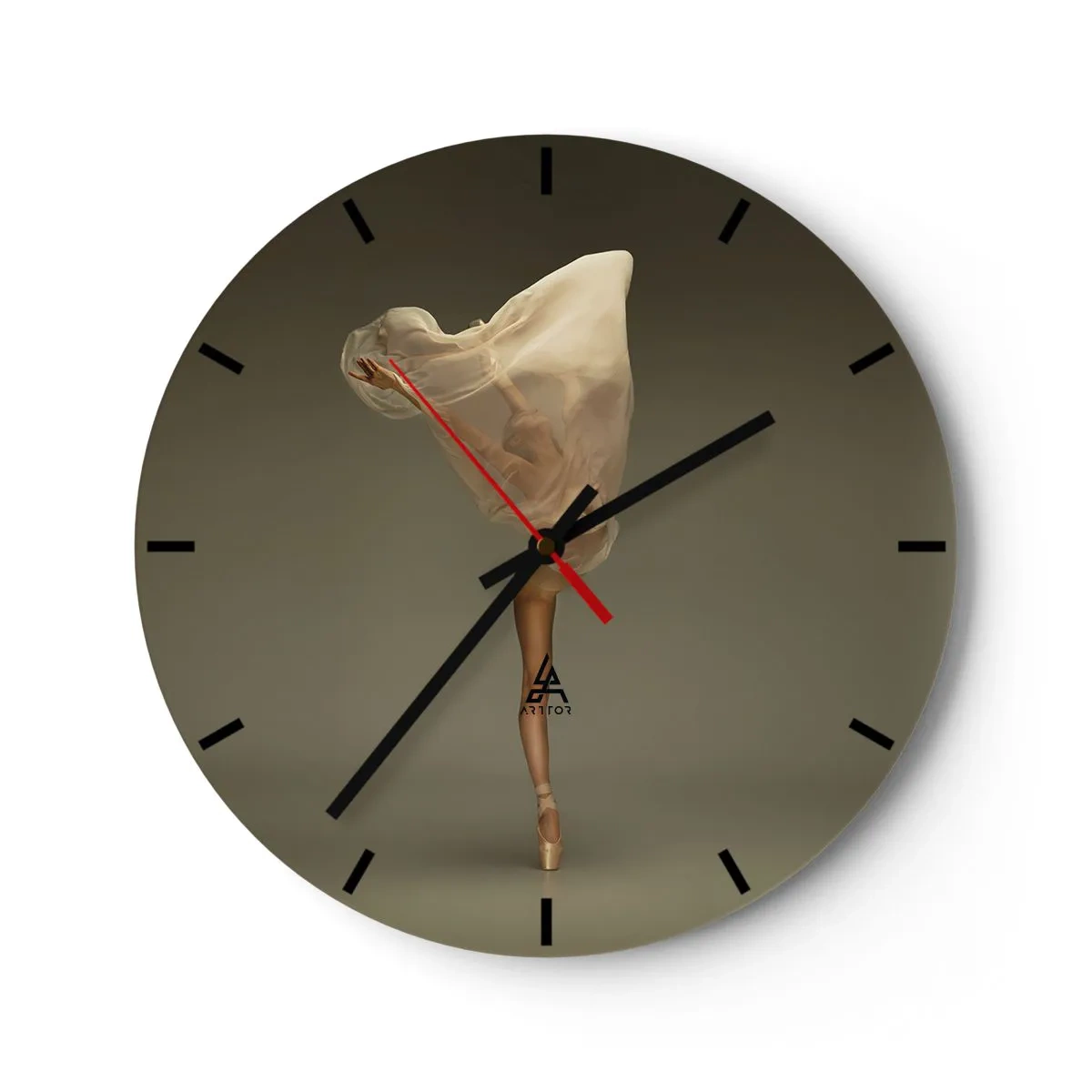Reloj de pared - Reloj de vidrio - A punto de volar - 40x40 cm