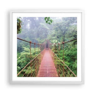 Póster en marco blanco - Suspendido sobre las copas - 50x50 cm