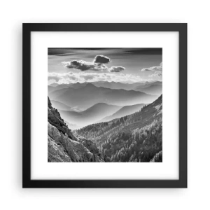 Póster en marco negro - Hasta el horizonte - 30x30 cm