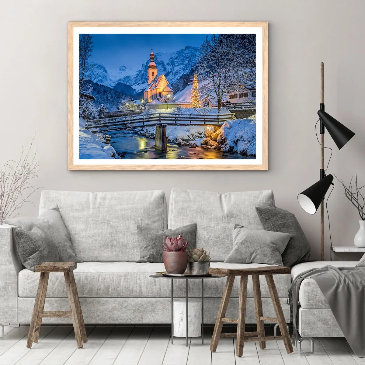 Póster en marco roble claro - El espíritu de la Navidad - 50x40 cm