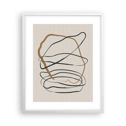 Póster en marco blanco - Composición: danza lineal - 40x50 cm
