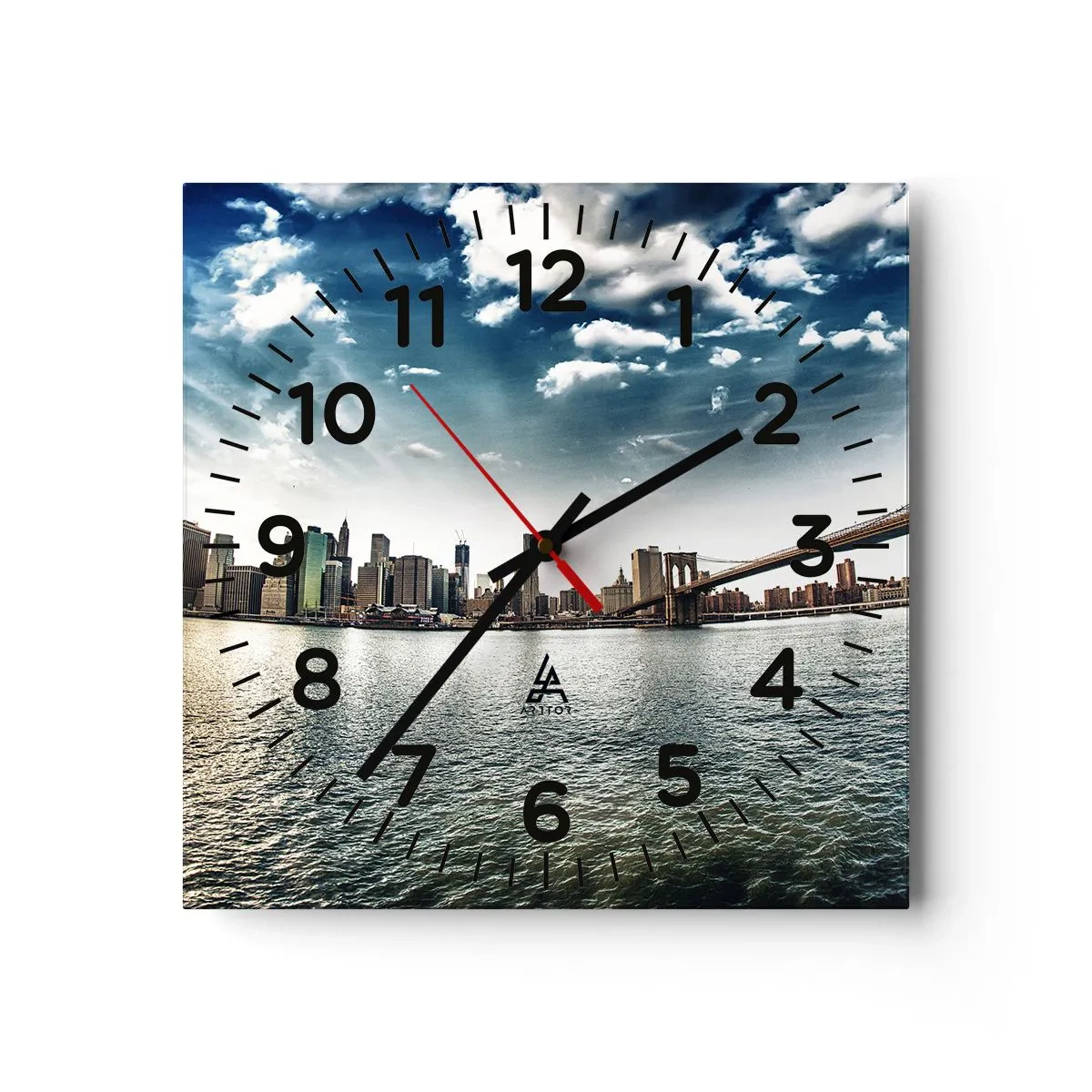 Reloj de pared - Reloj de vidrio - Isla de cristal - 40x40 cm