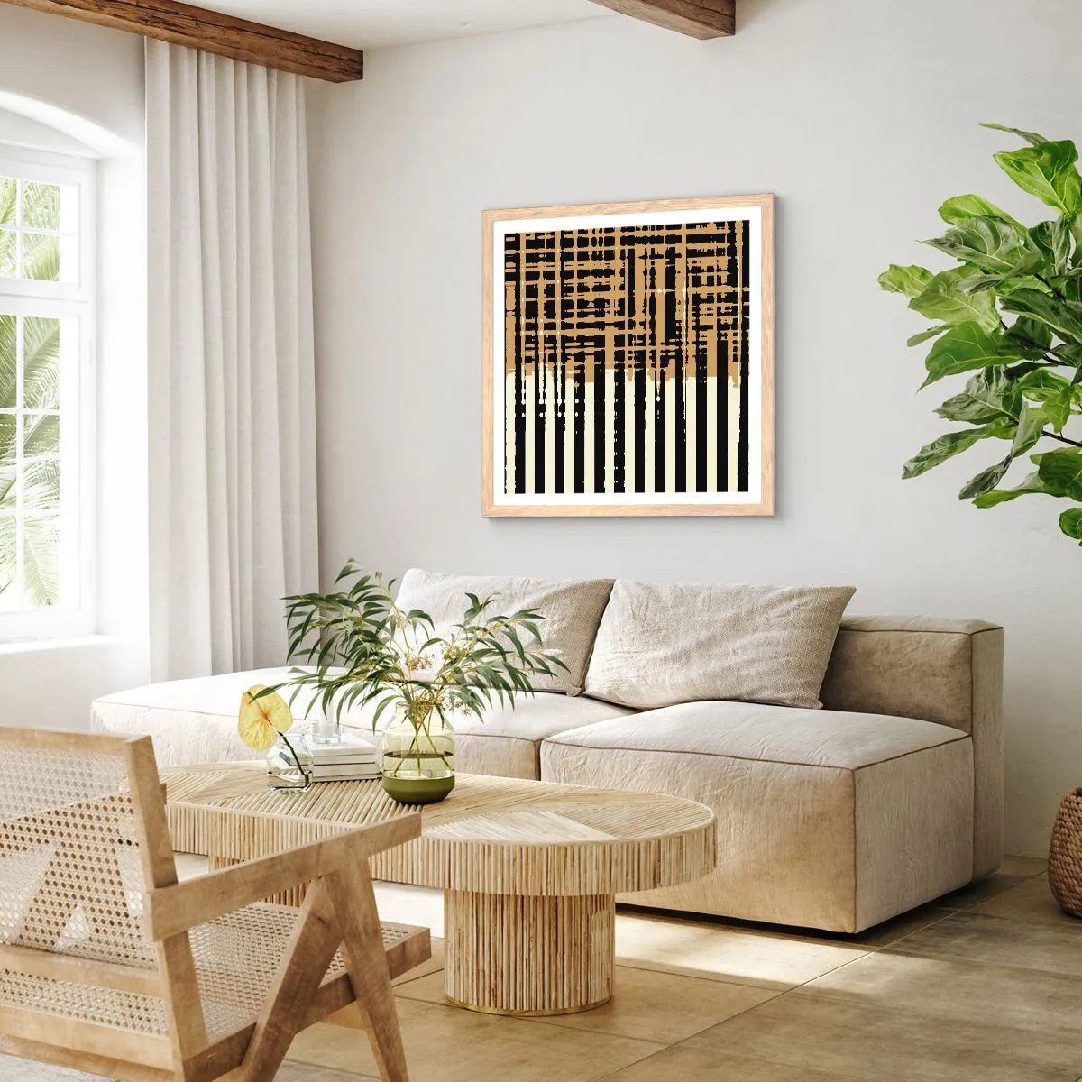 Póster en marco roble claro - Abstracción arquitectónica - 60x60 cm