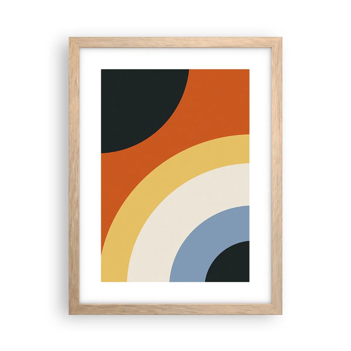 Póster en marco roble claro - Círculo sobre círculo - 30x40 cm