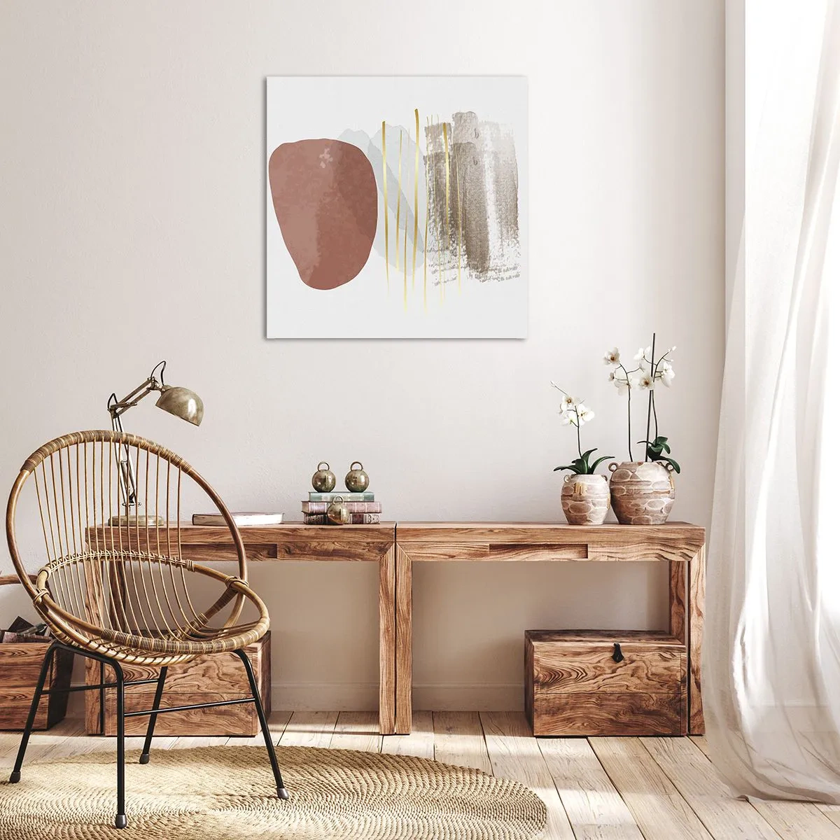 Cuadro sobre lienzo - Impresión de Imagen - Una columnata abstracta - 60x60 cm