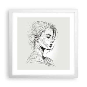 Póster en marco blanco - Retrato de ensueño - 40x40 cm