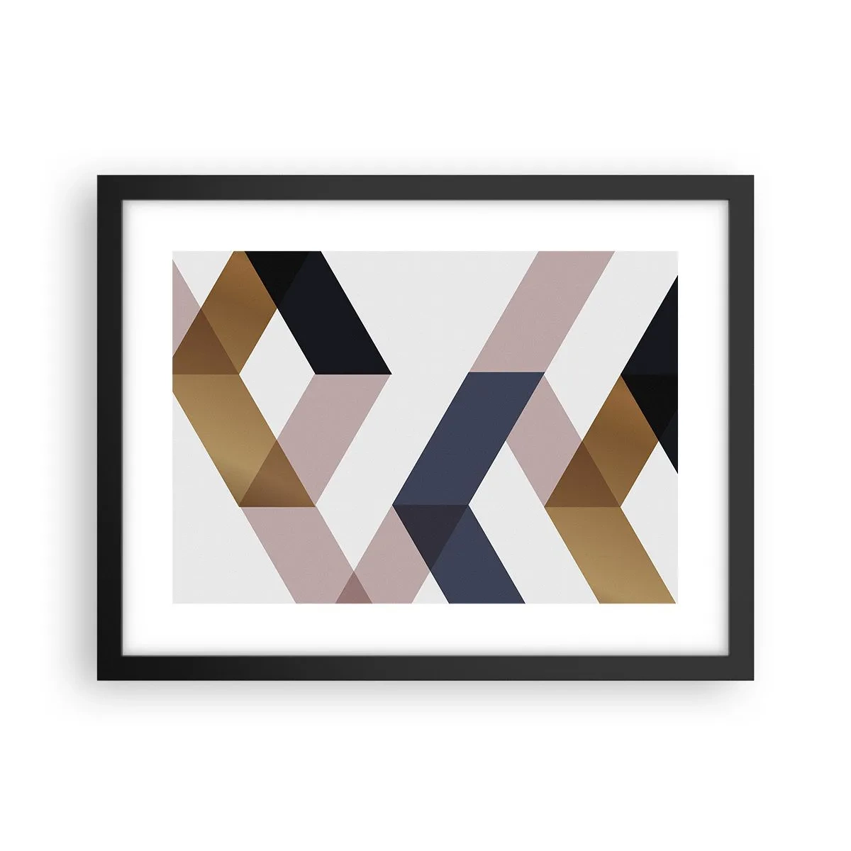 Póster en marco negro - Rectas y ángulos - 40x30 cm