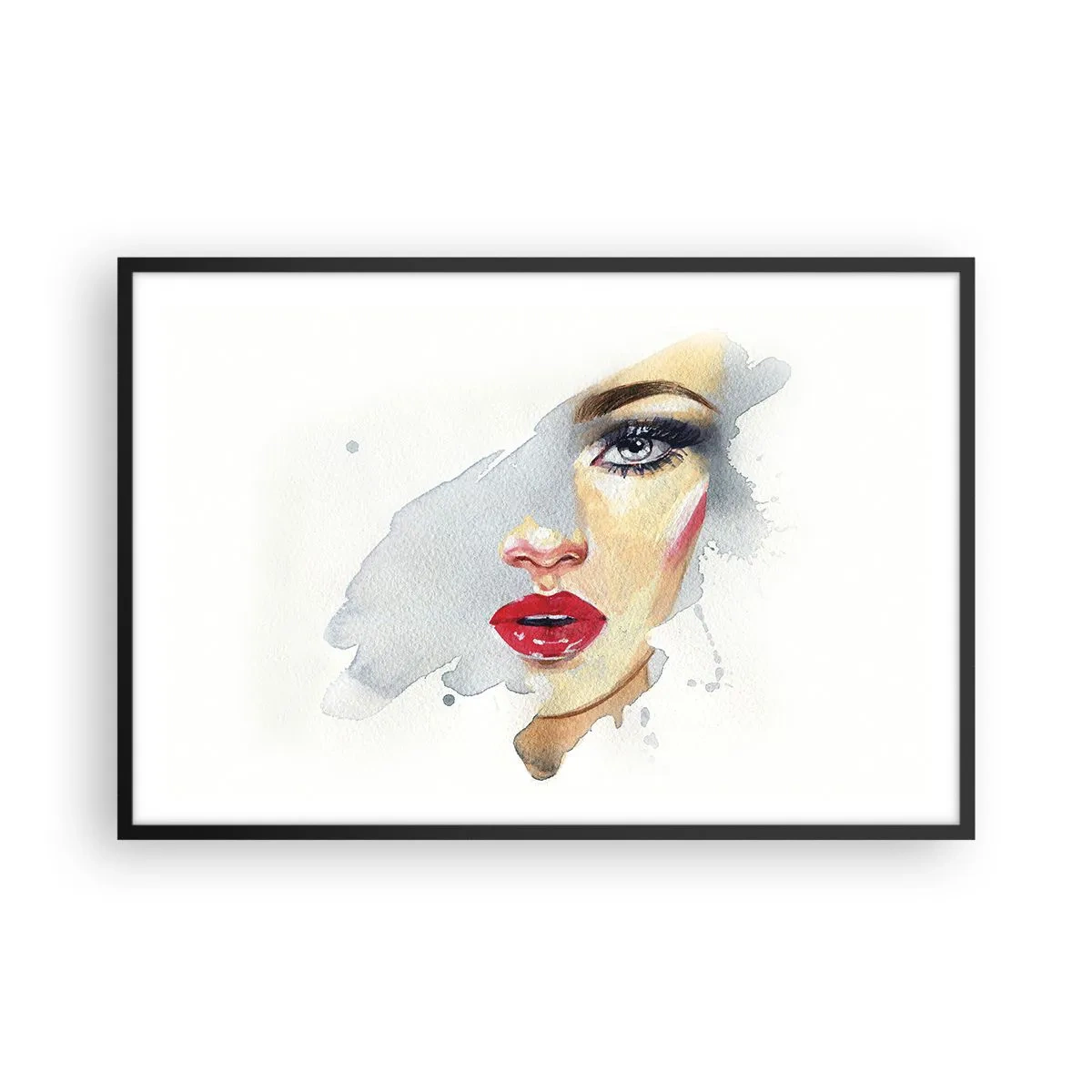 Póster en marco negro - Reflejo en una gota de agua - 91x61 cm