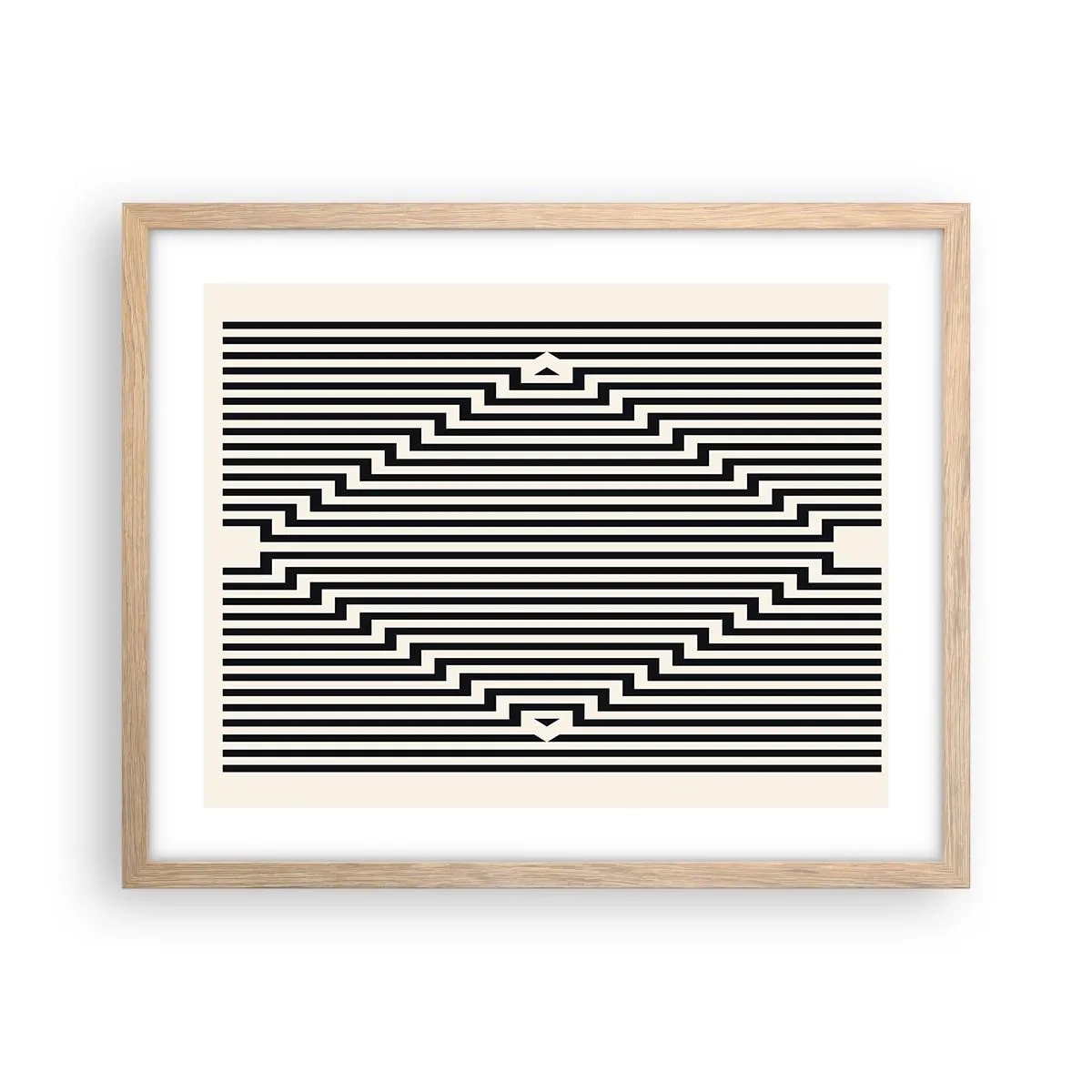 Póster en marco roble claro - Ilusión geométrica - 50x40 cm