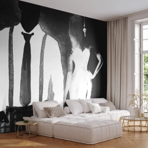 Fotomural Premium Canvas - En un ambiente noir - Abstracción, Mujer y hombre, Moda - 500x350 cm